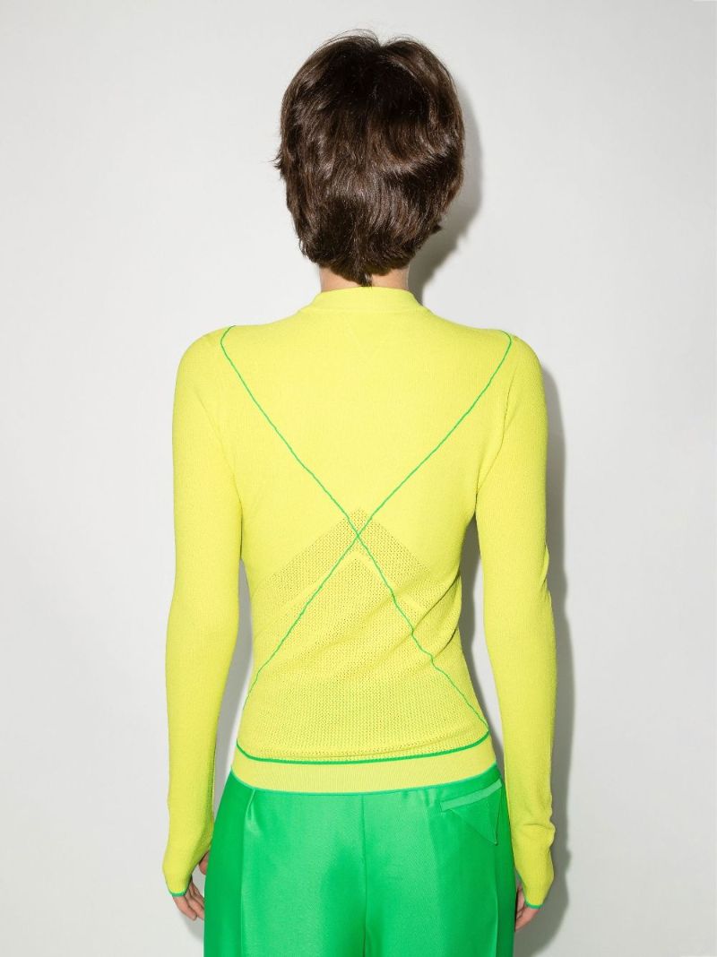 Yellow Cross Stitch Sweater