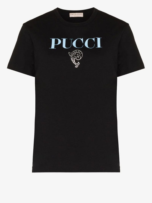 Black Pesci Logo Print T-shirt