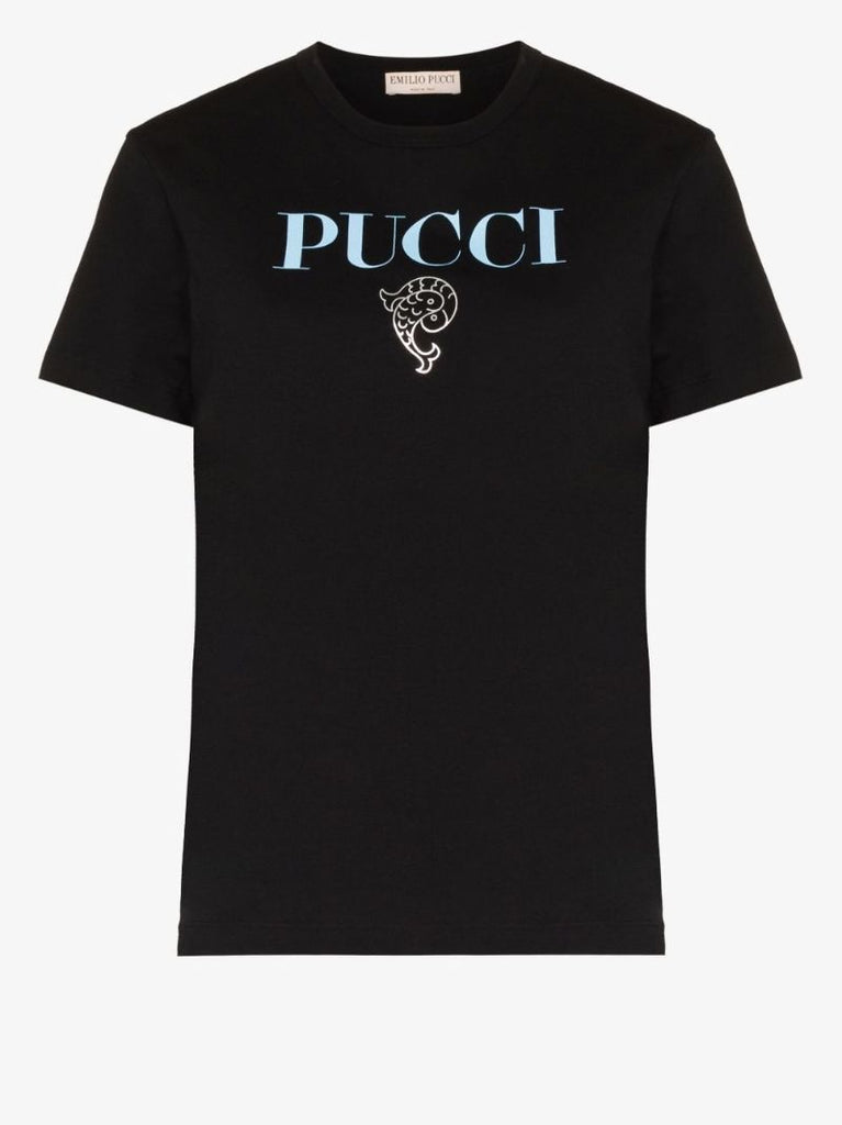 Black Pesci Logo Print T-shirt