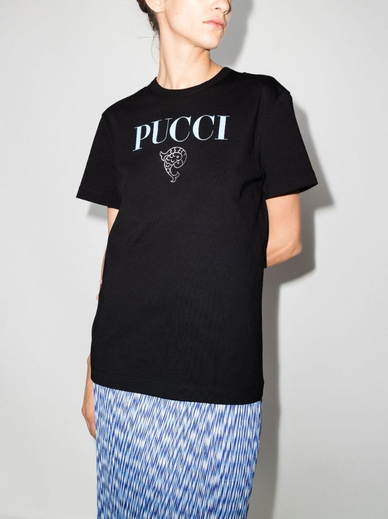 Black Pesci Logo Print T-shirt