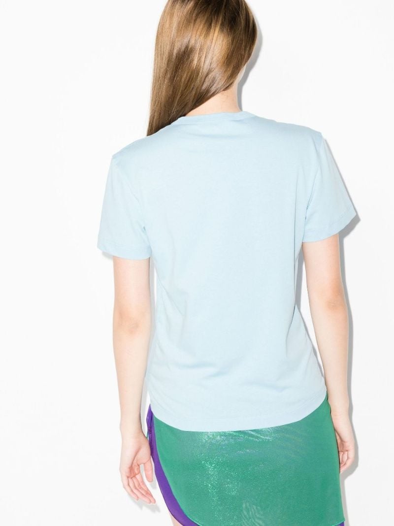 Blue Logo Print Cotton T-shirt