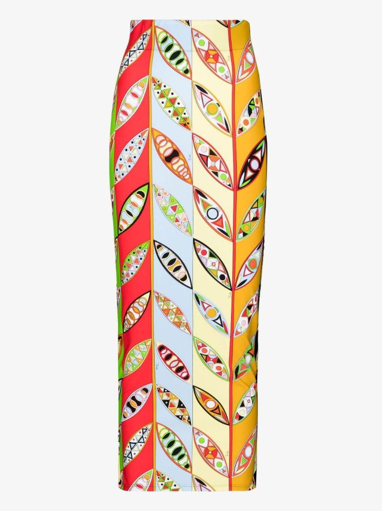 Multicolour Girandole Print Midi Skirt