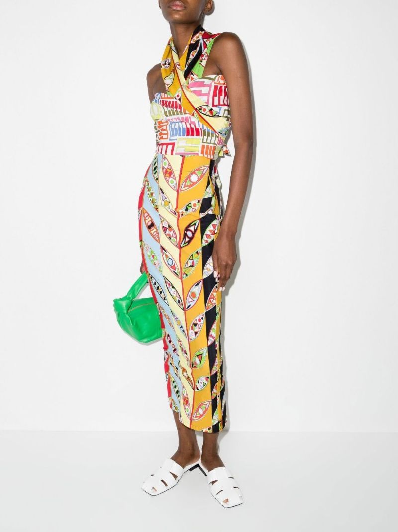 Multicolour Girandole Print Midi Skirt