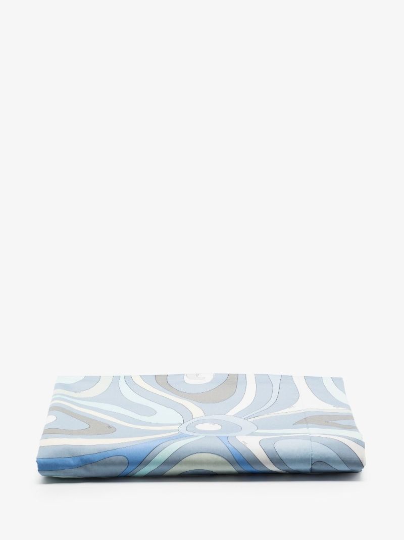 Blue Marmo Print Cotton Beach Towel