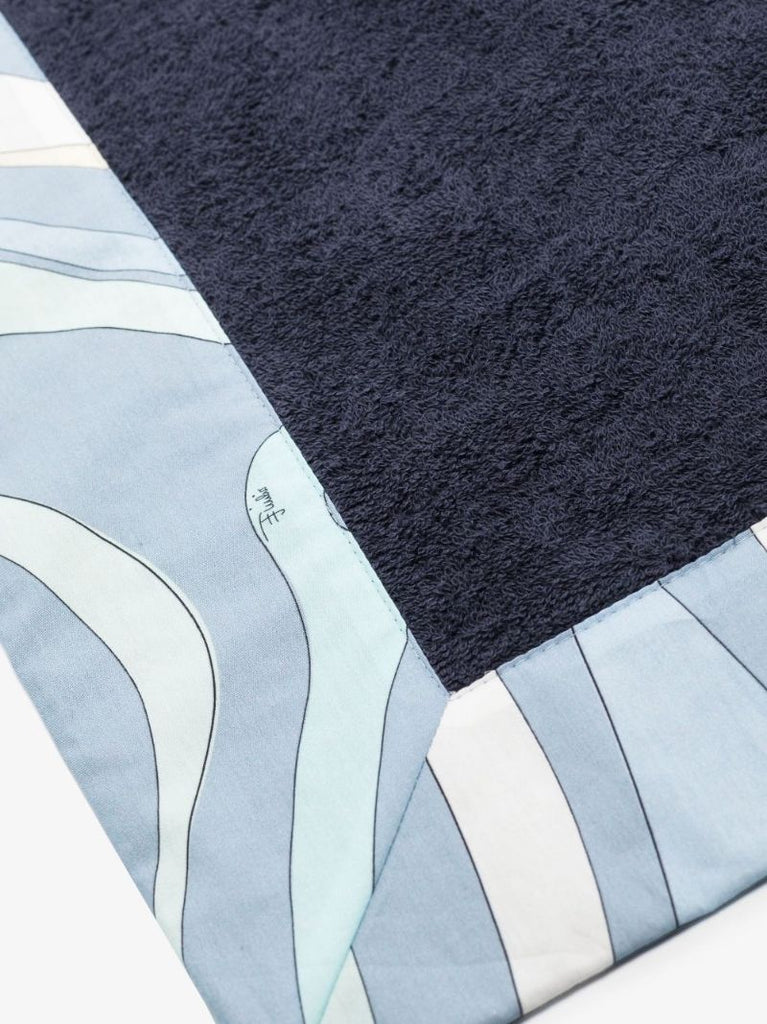 Blue Marmo Print Cotton Beach Towel