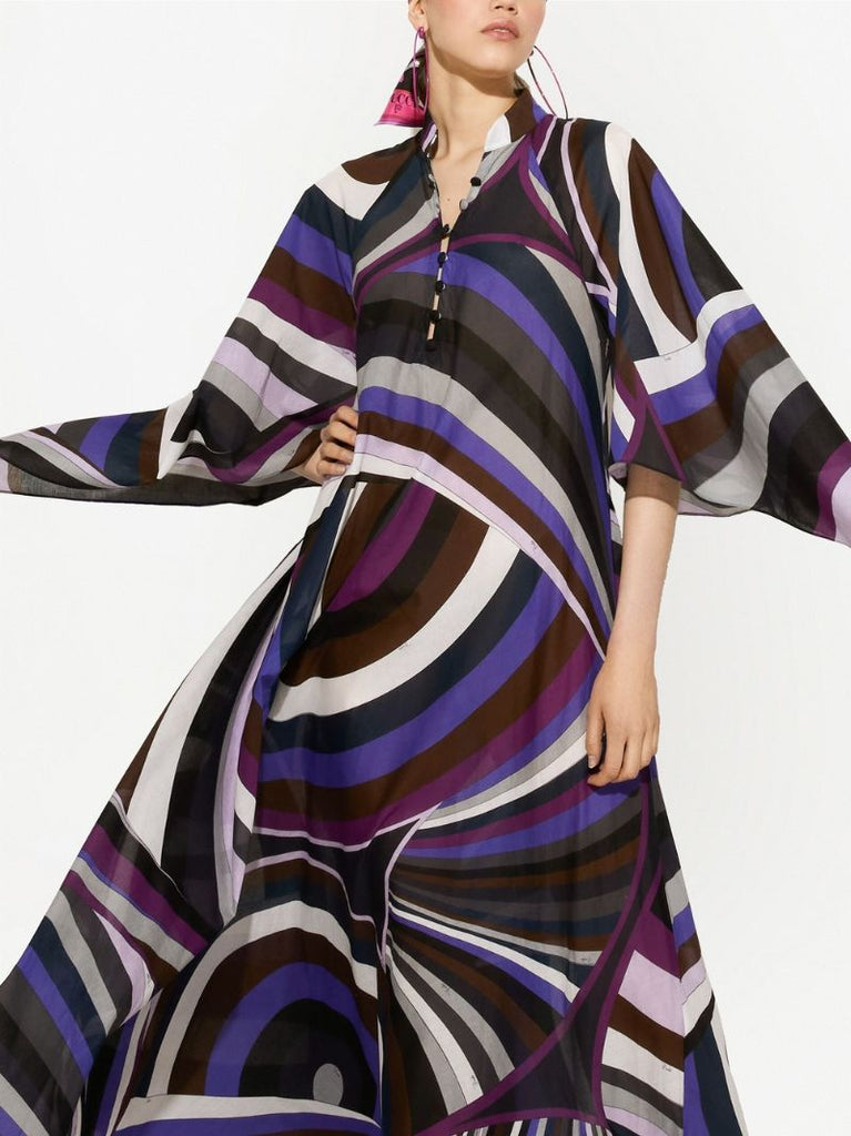 Multicoloured Iride Print Kaftan