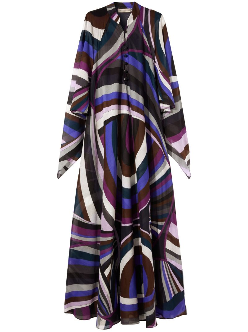 Multicoloured Iride Print Kaftan