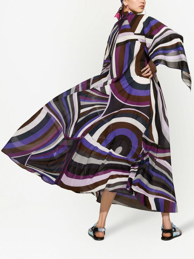 Multicoloured Iride Print Kaftan