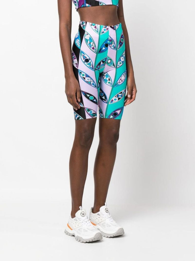 Green Girandole Print Knee-length Shorts
