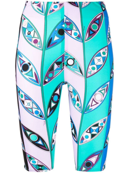 Green Girandole Print Knee-length Shorts
