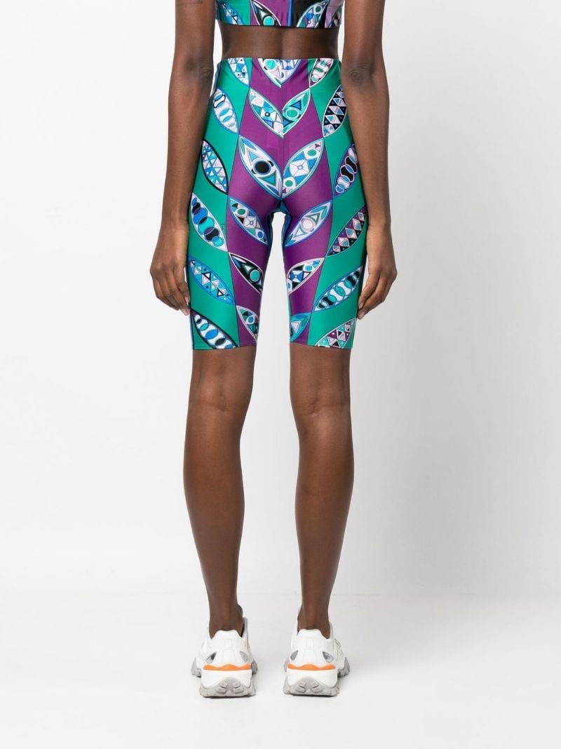 Green Girandole Print Knee-length Shorts