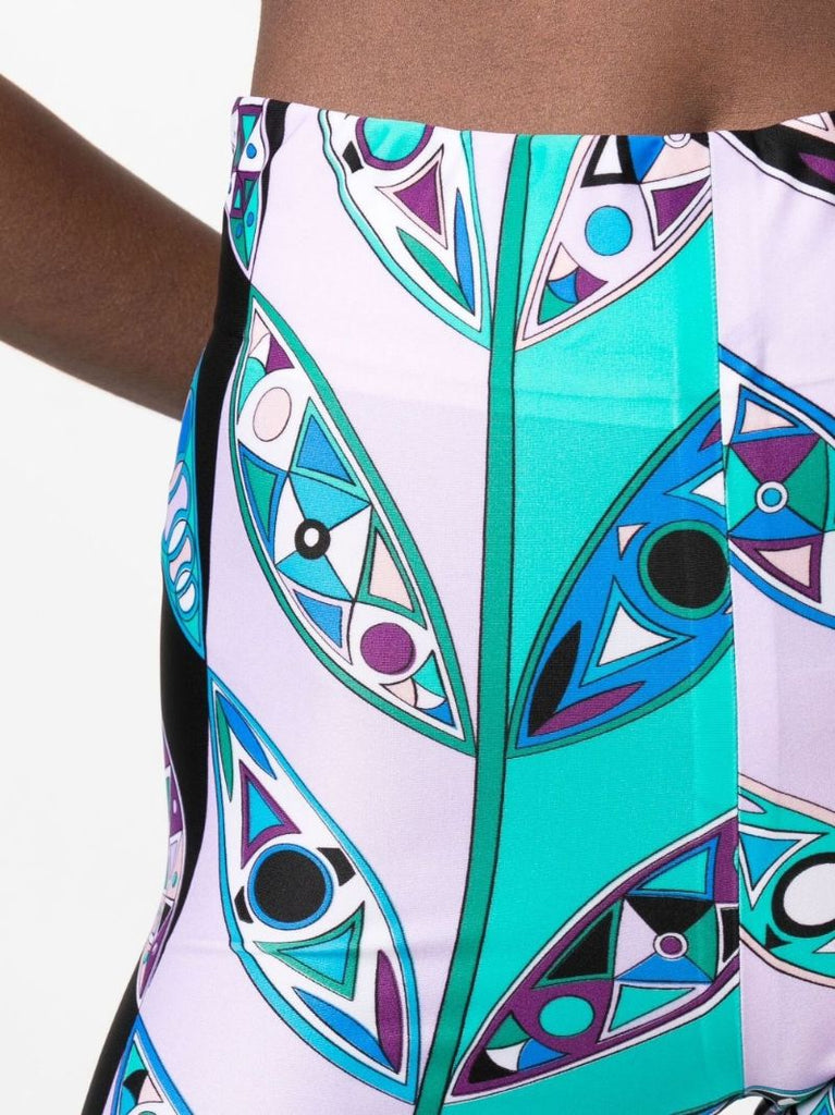Green Girandole Print Knee-length Shorts