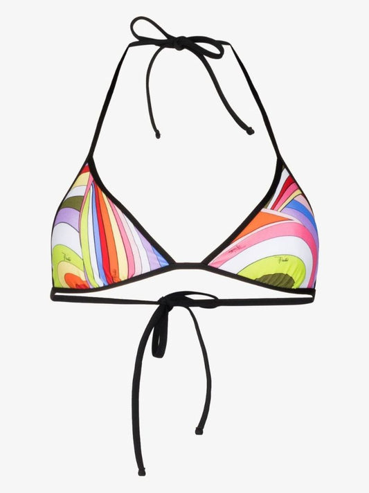 Orange Iride Print Bikini Top