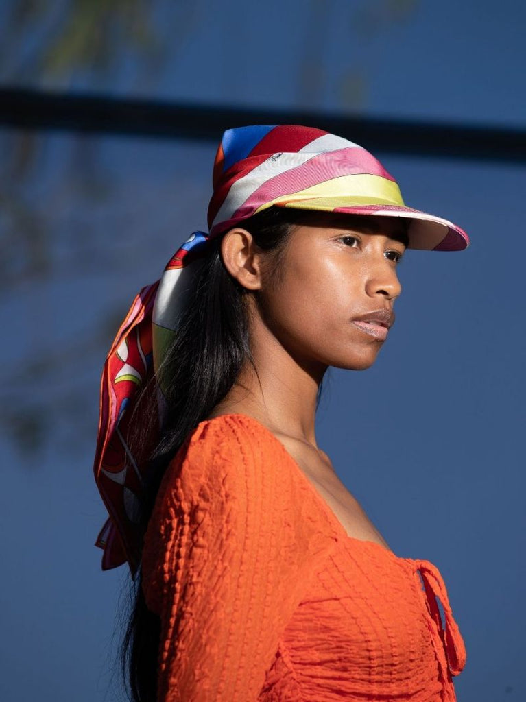 Pink Abstract Print Silk Baseball Cap