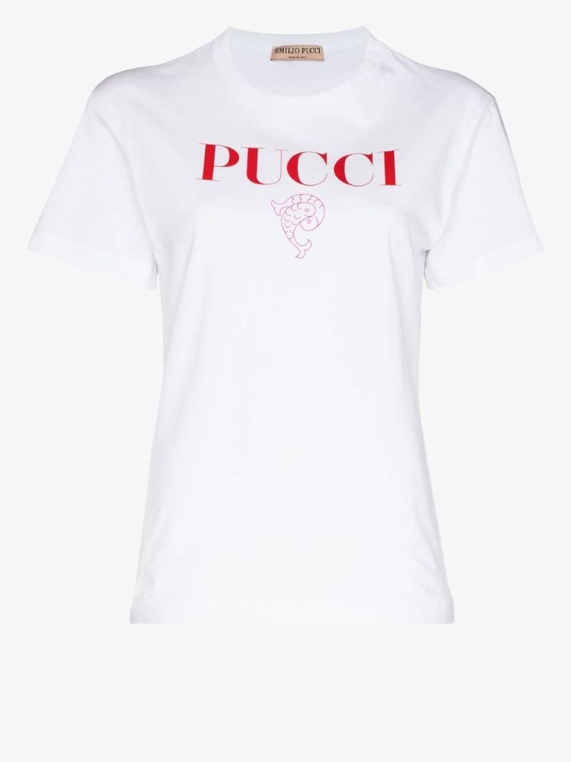 White Pesci Cotton T-shirt