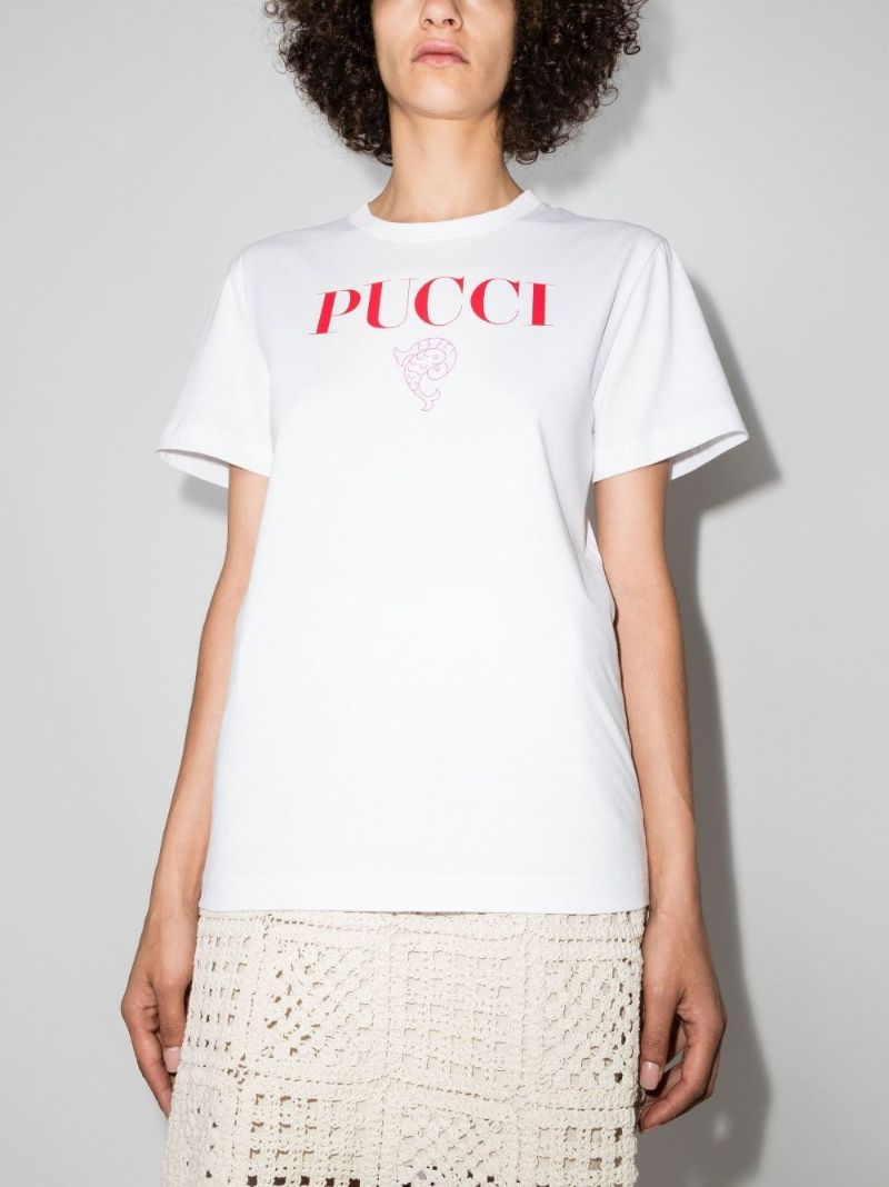 White Pesci Cotton T-shirt