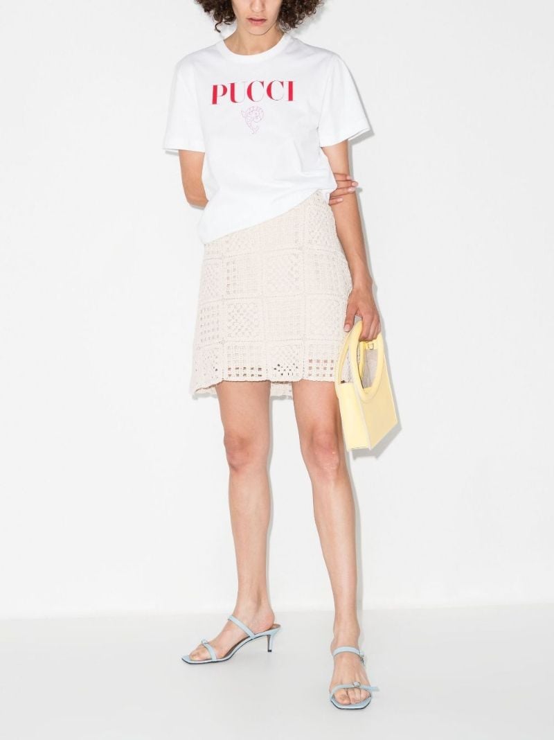 White Pesci Cotton T-shirt