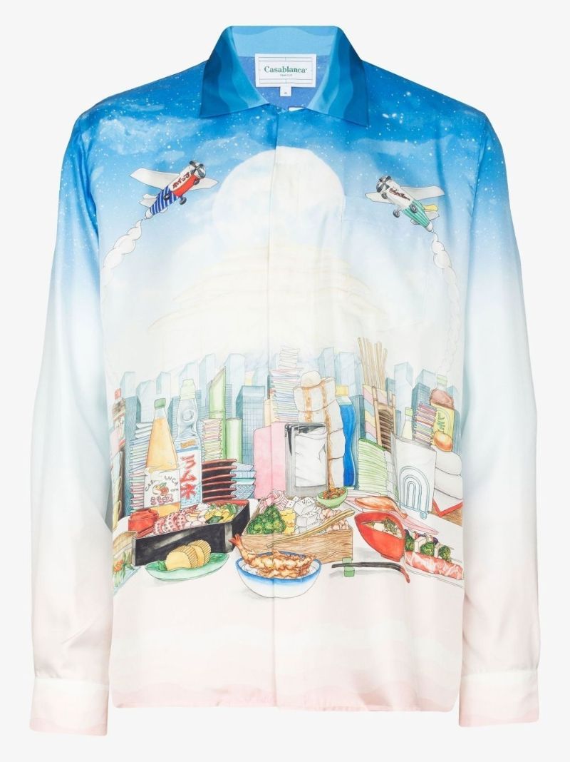 CafÃ_x0083_Â© Printed Silk Shirt