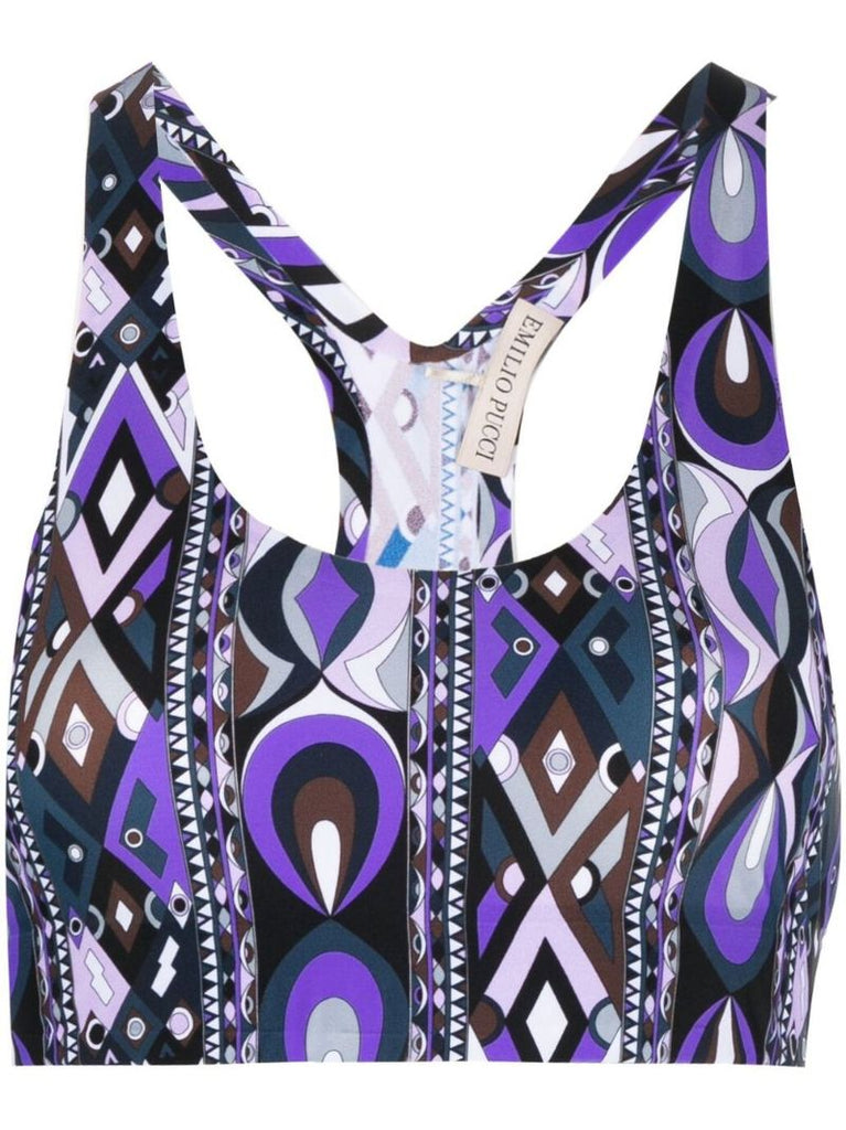 Purple Rombi Baby Print Sports Bra