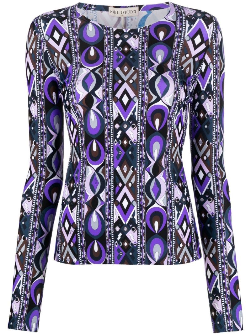 Purple Rombi Baby Print Top