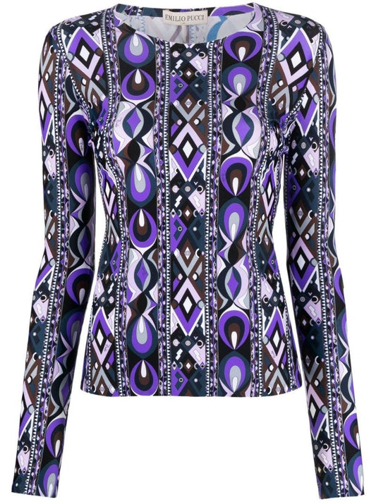 Purple Rombi Baby Print Top