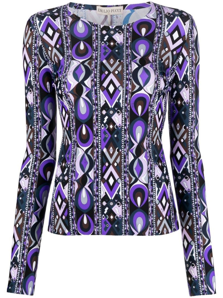 Purple Rombi Baby Print Top