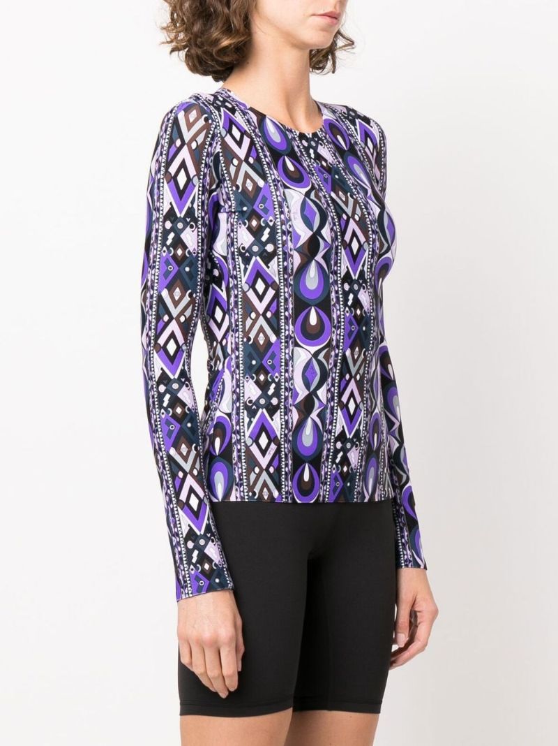 Purple Rombi Baby Print Top