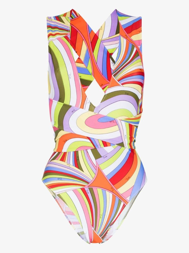 Orange Iride Print Swimsuit