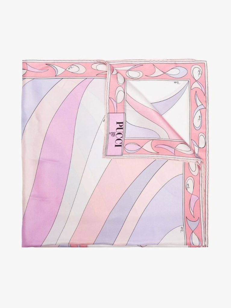 Multicolour Abstract Print Silk Scarf