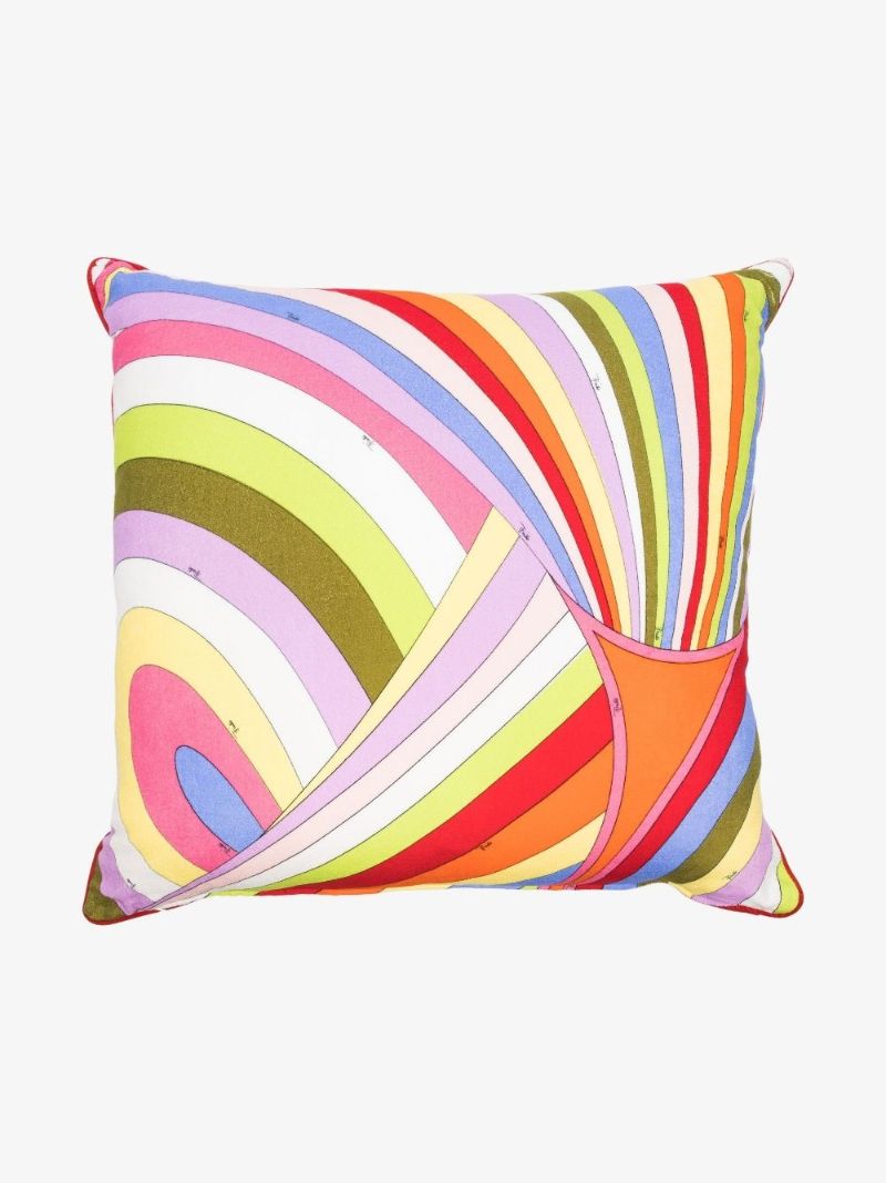 Yellow Iride Print Terry Cushion
