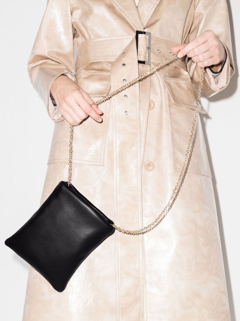 Black Olympia Faux Leather Shoulder Bag