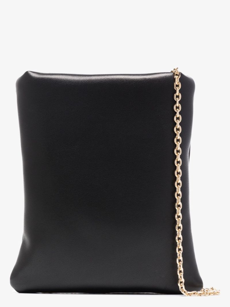 Black Olympia Faux Leather Shoulder Bag