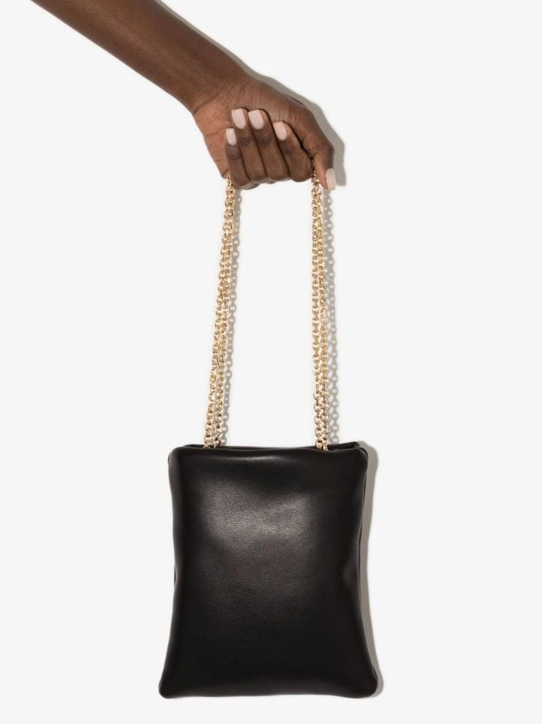Black Olympia Faux Leather Shoulder Bag