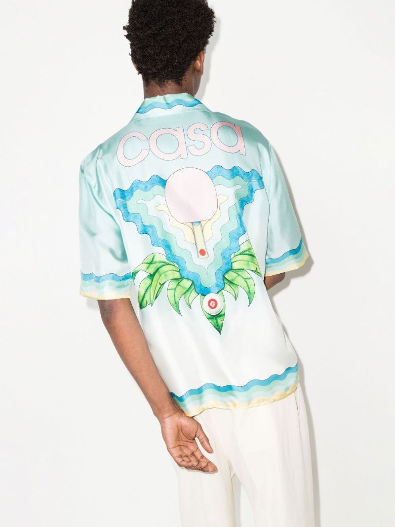 Memphis Icon Print Silk Shirt