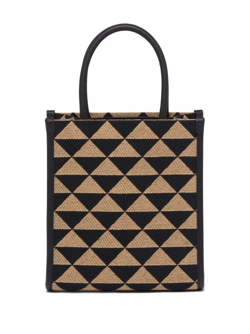 Black Symbole Embroidered Mini Tote Bag