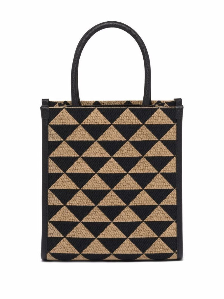Black Symbole Embroidered Mini Tote Bag