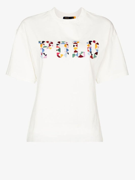 White Quilted Logo T-shirt