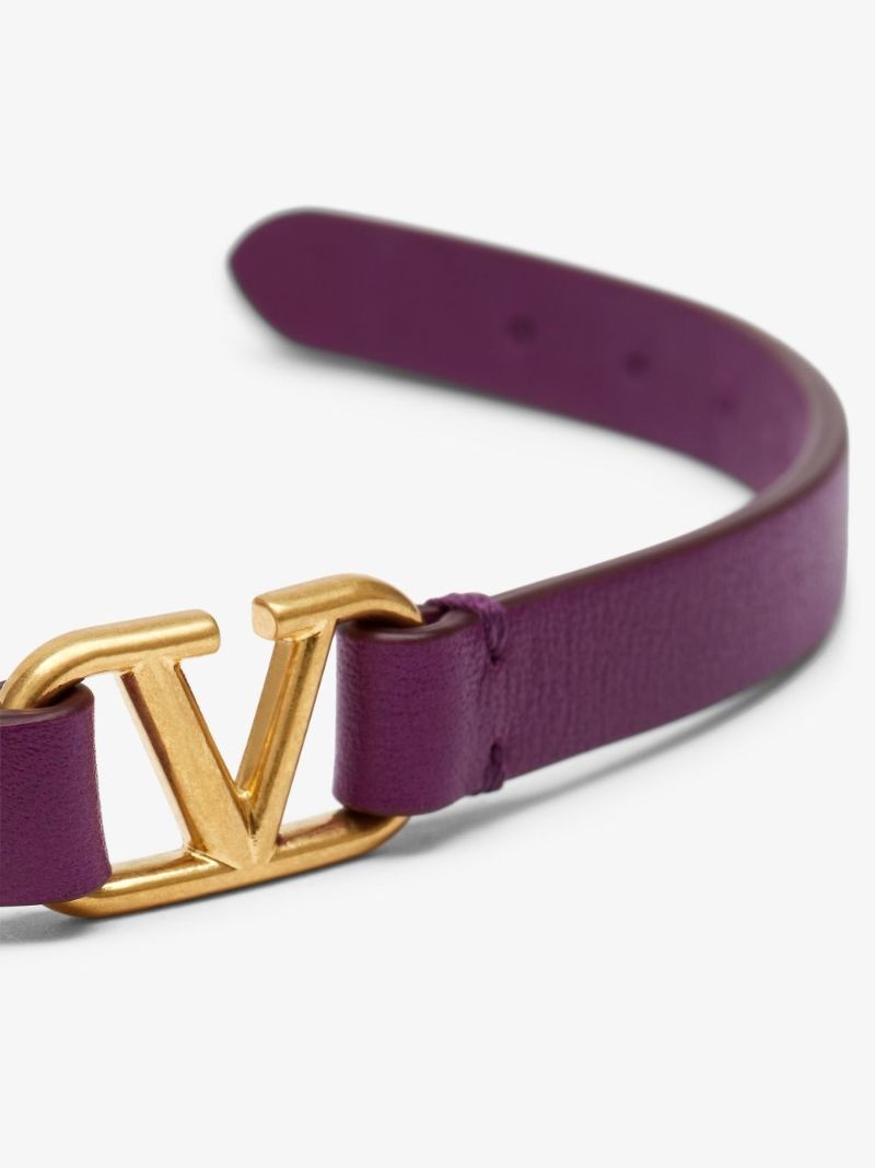 Purple Vlogo Signature Leather Bracelet