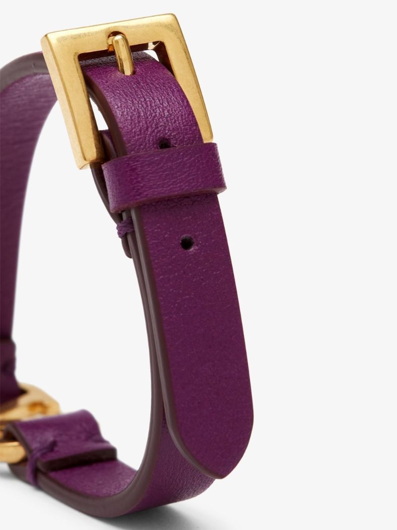 Purple Vlogo Signature Leather Bracelet