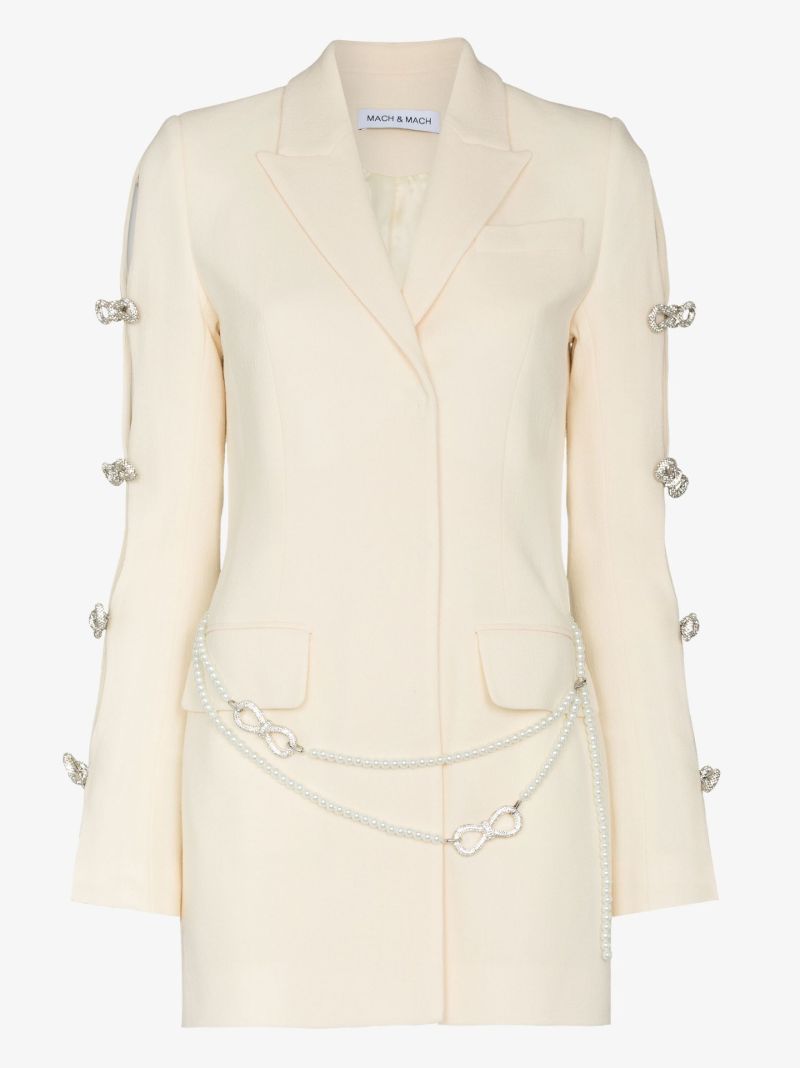 Embellished Wool Mini Blazer Dress