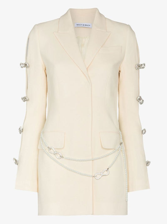 Embellished Wool Mini Blazer Dress