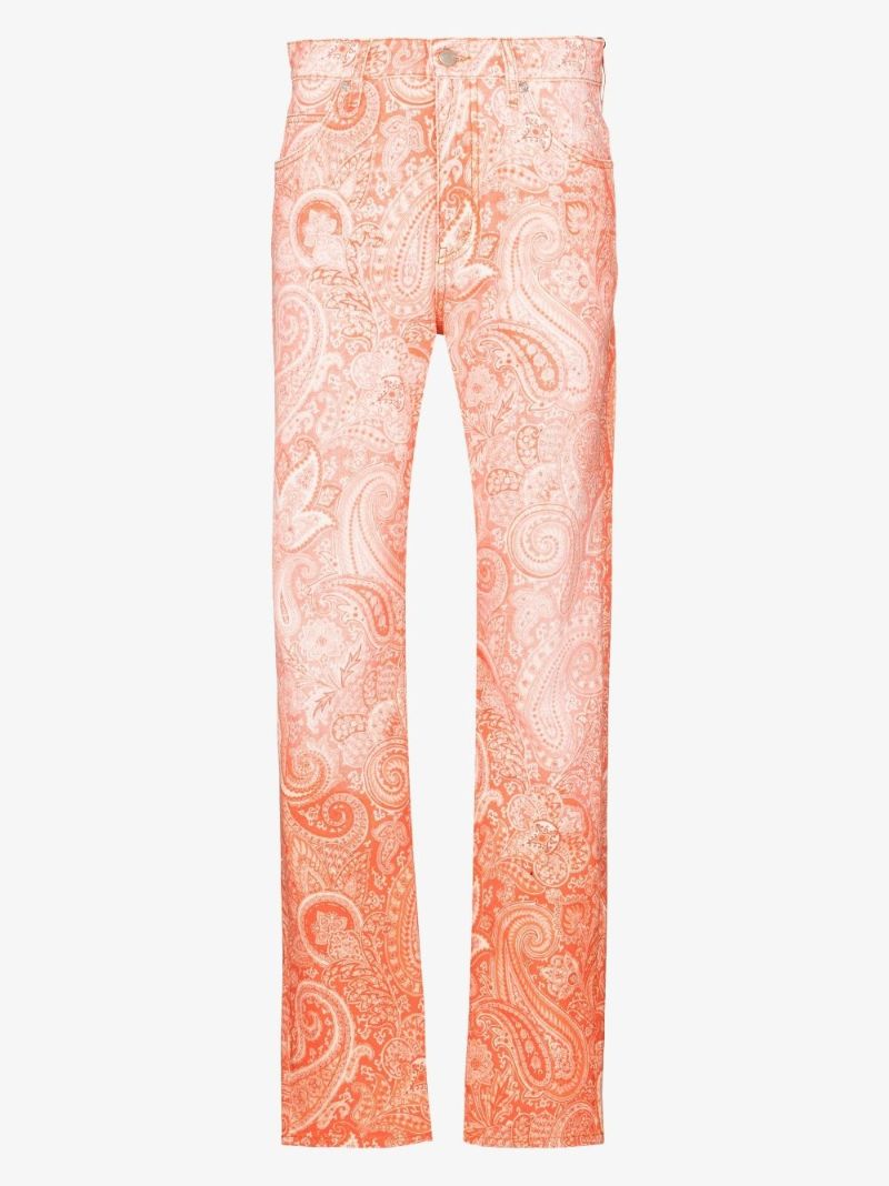 Paisley Print Straight Leg Jeans
