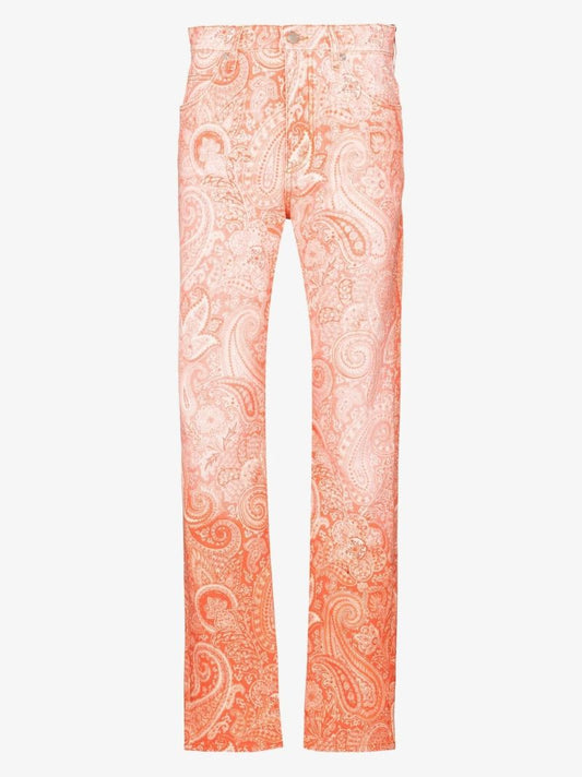 Paisley Print Straight Leg Jeans
