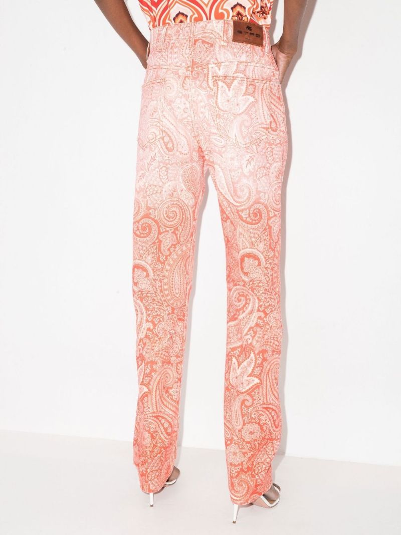 Paisley Print Straight Leg Jeans