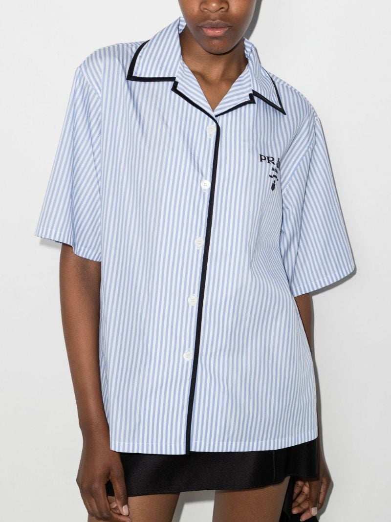 Striped Cotton Bowling Shirt