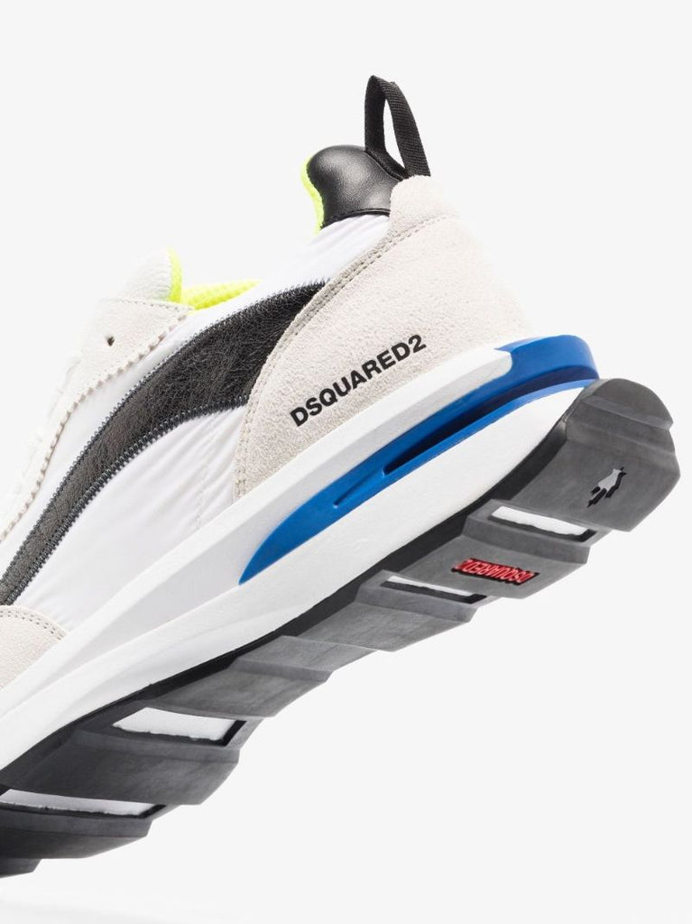 White Slash Low Top Panelled Sneakers