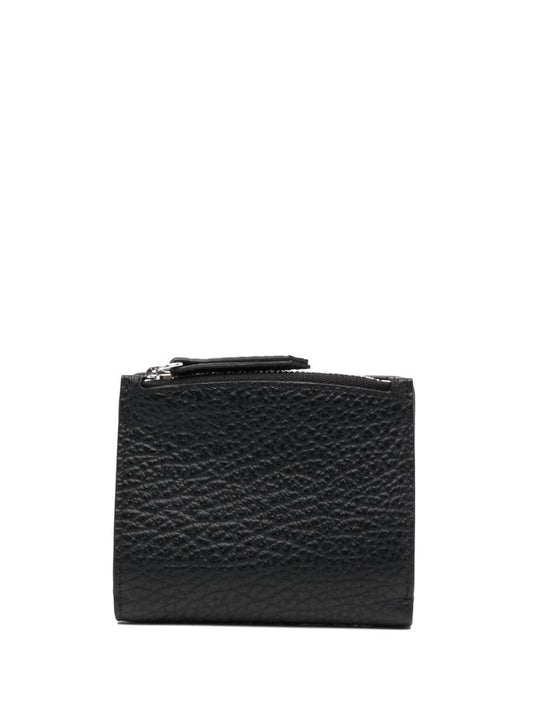 Black Four-stitch Leather Wallet