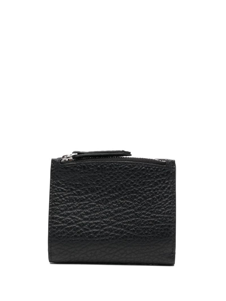 Black Four-stitch Leather Wallet
