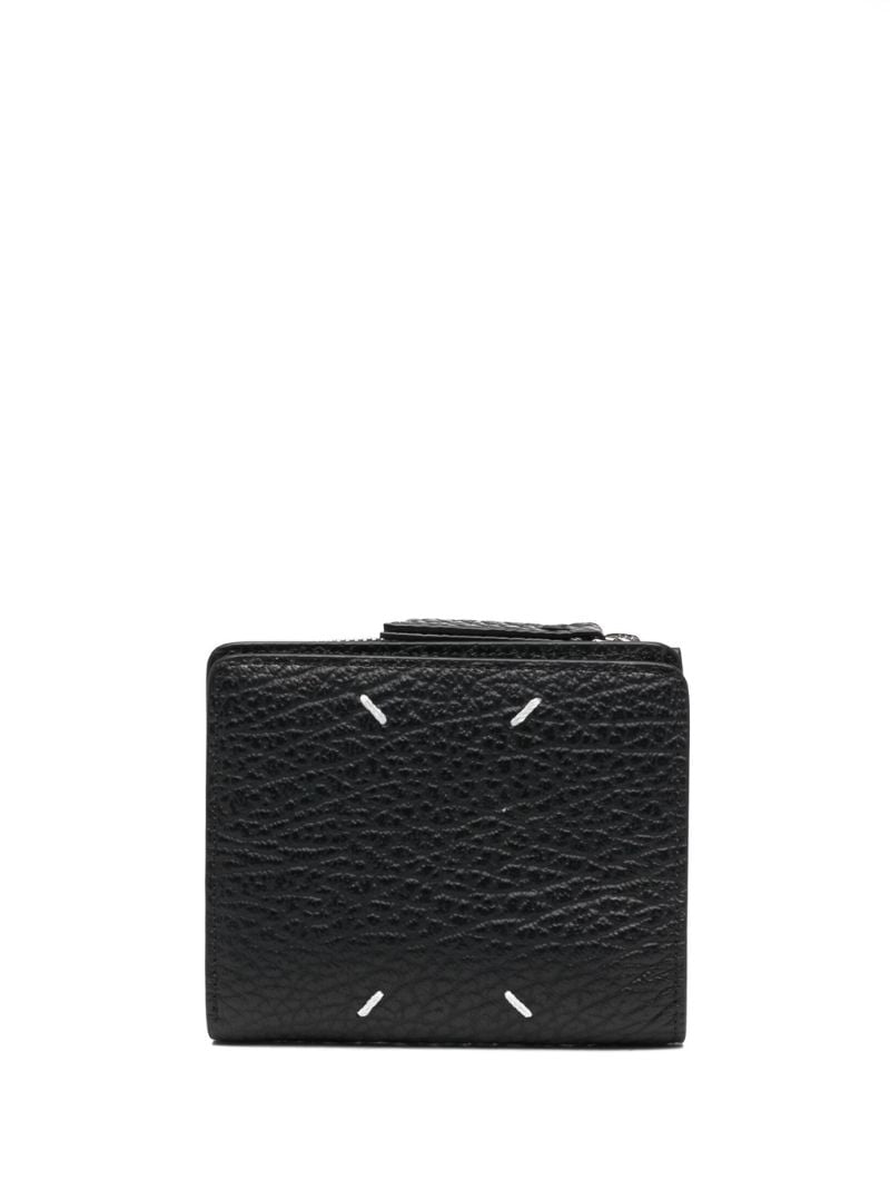 Black Four-stitch Leather Wallet