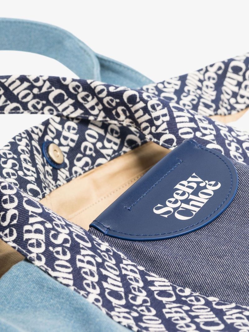 Blue Laetizia Large Cotton Tote Bag